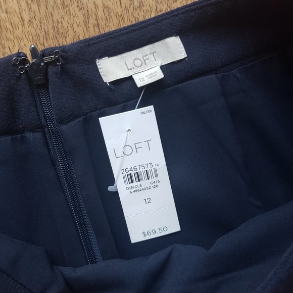 NWT | LOFT | Navy Pencil Skirt | 12 - Picture 3 of 6
